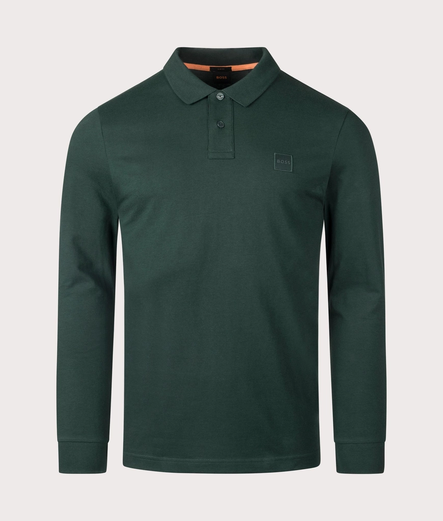 Hugo Boss Mens Slim Fit Passerby Long Sleeve Polo Shirt